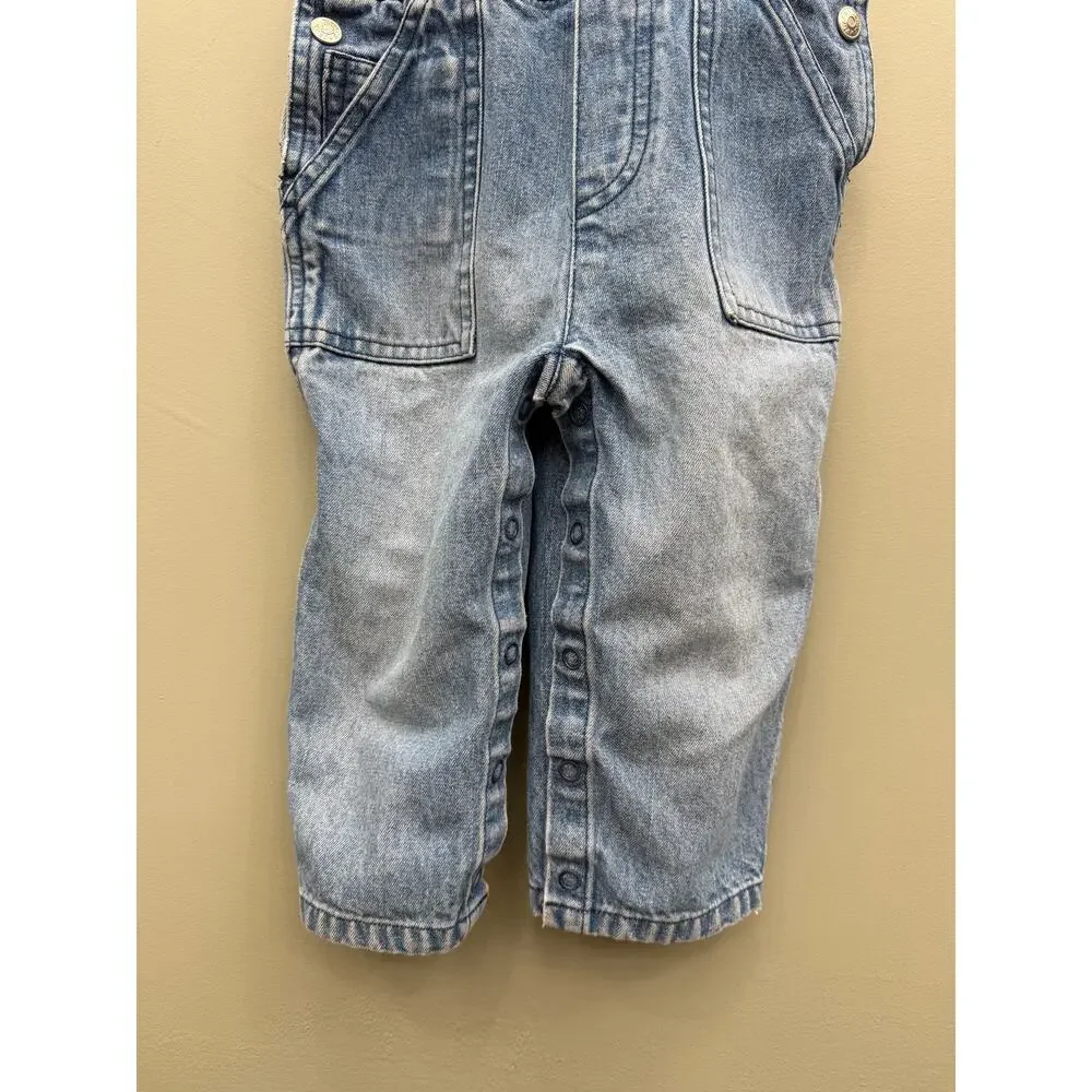 The Children's Place Baby Denim Overalls 18-24 Months Snap Leg 100% Cotton